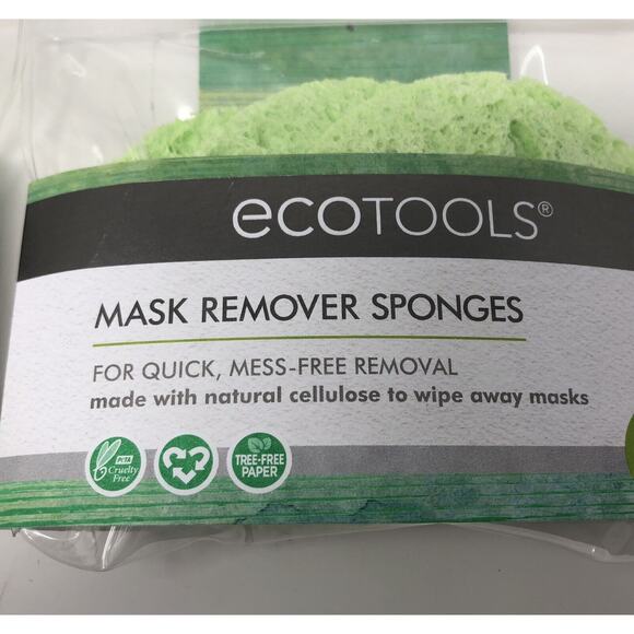 EcoTools Sponge Facial Mask Remover Sponges Green Natural Cellulose Vegan 3 Pack - Picture 1 of 12